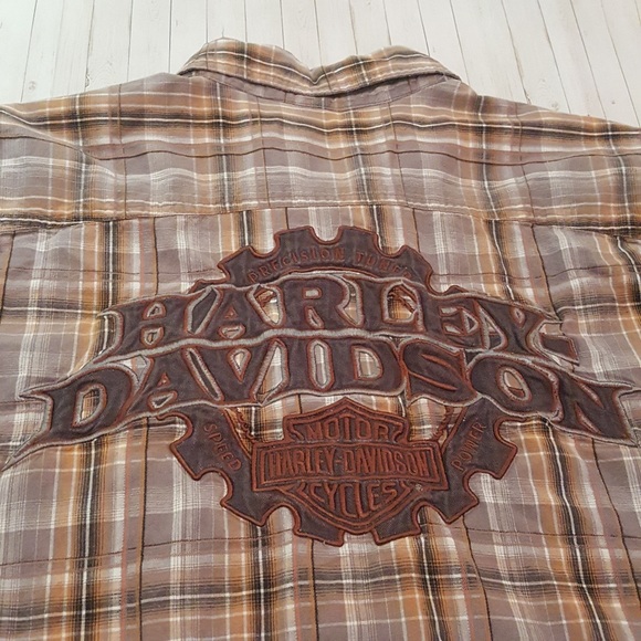 HARLEY-DAVIDSON | Men's Spellout Plaid Button Down - Picture 8 of 8